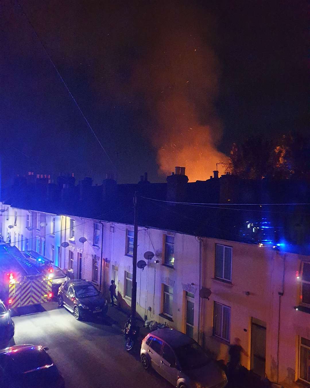 A fire broke out in the early hours of this morning at Cromwell Terrace Photo: Cecil Pratt