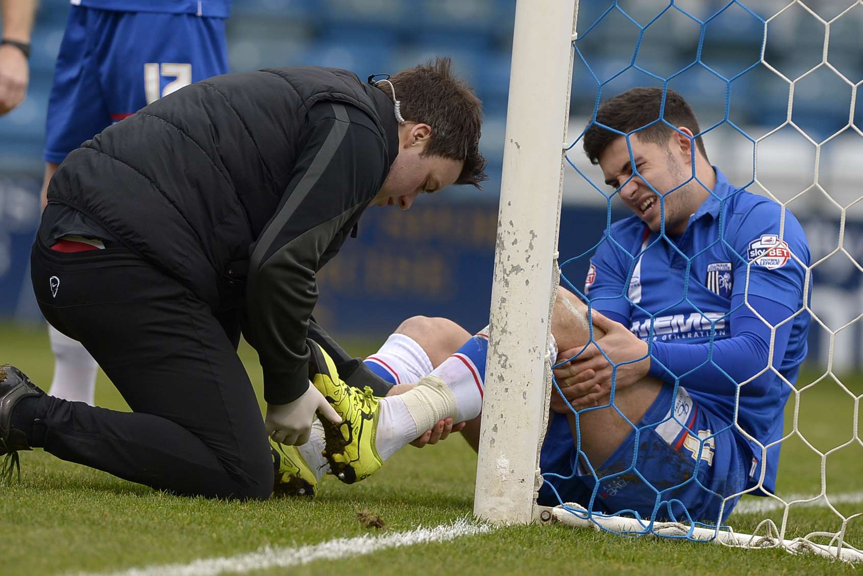 John Egan injured against Swindon in February Picture: Barry Goodwin