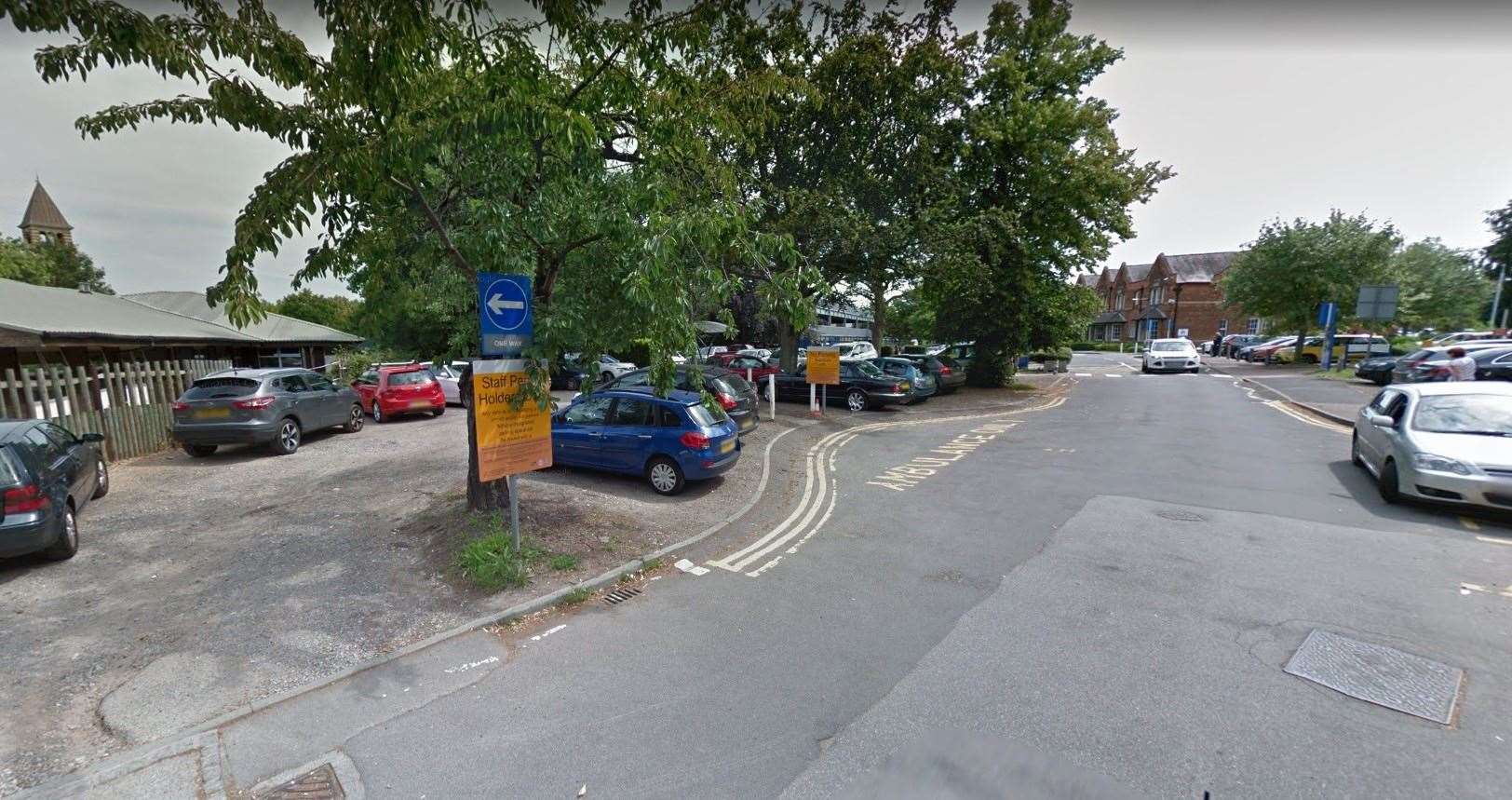 The car park where Mrs Maloney was parked at Medway Maritime Hospital. Picture: Google