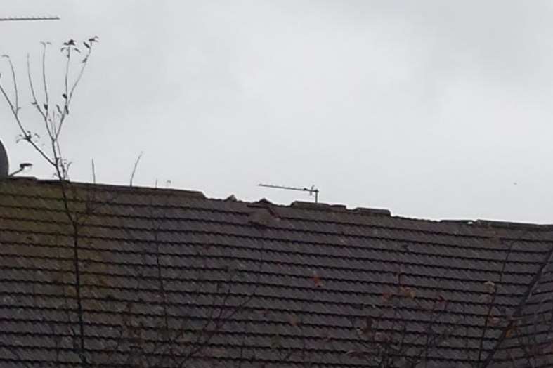 Strong winds blew the tiles off the roof in Warren Wood