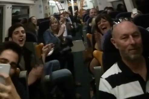 The whole train erupted into singing on the Ashford-bound train