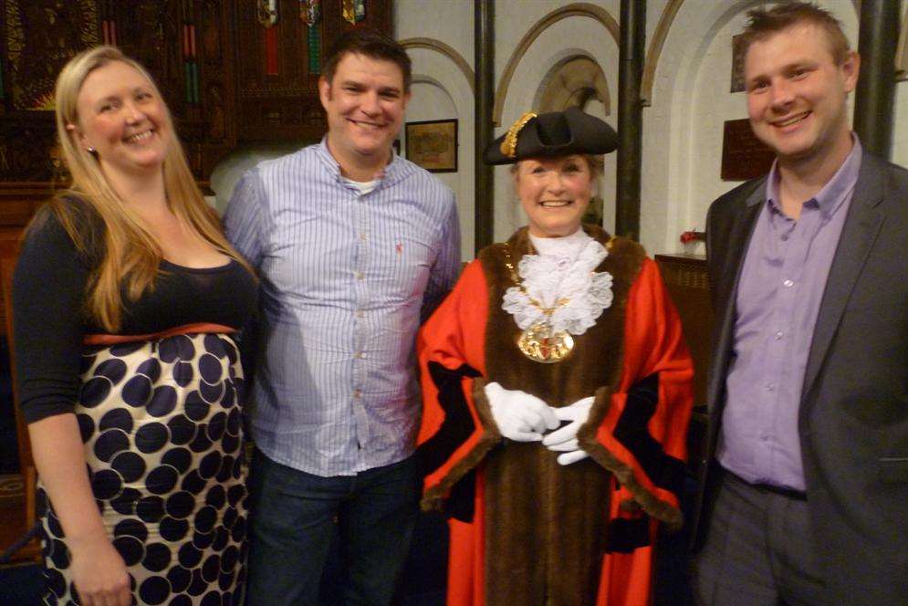 Jane Etheridge with son William (far right), daughter Laura and son in law Martin, at the mayor making ceremony last May