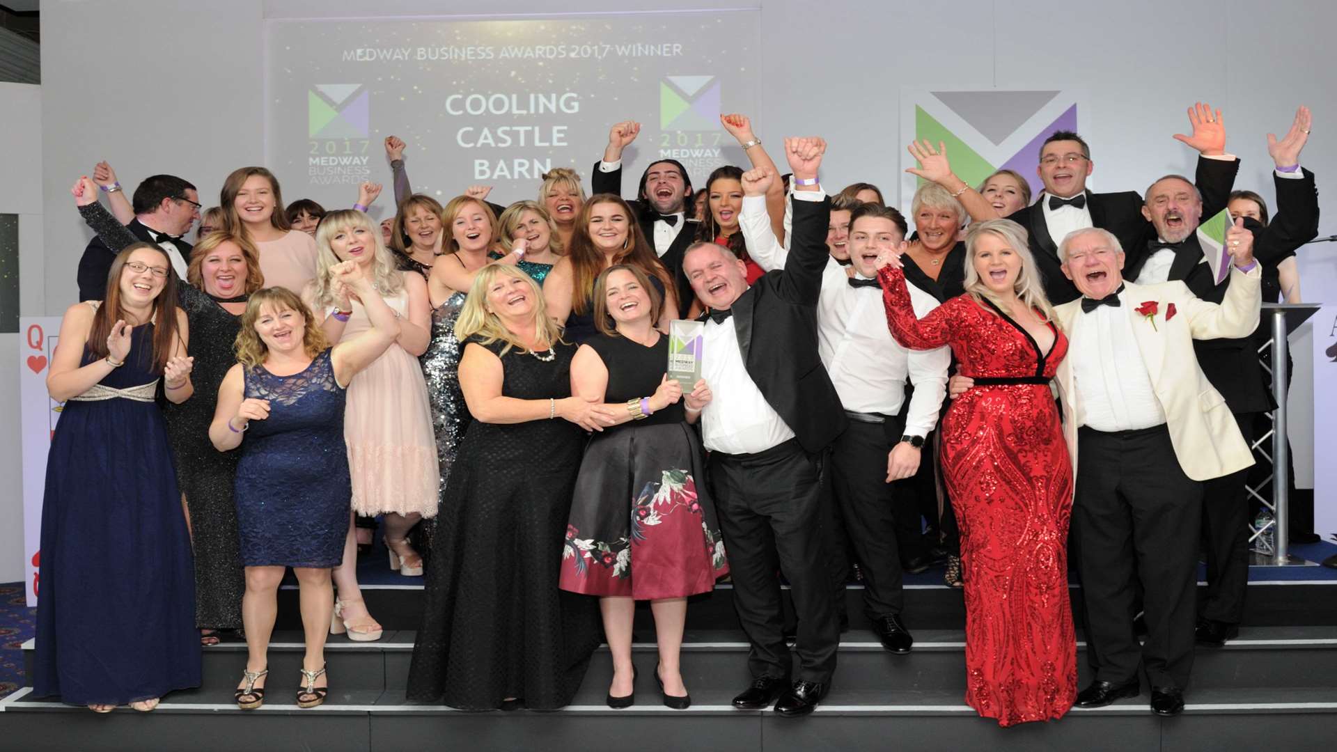Staff at Cooling Castle Barn celebrate being named Medway Business of the Year. Picture: Simon Hildrew