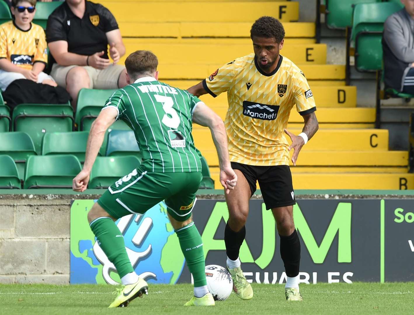 Liam Sole takes the game to Yeovil back in August. Picture: Steve Terrell