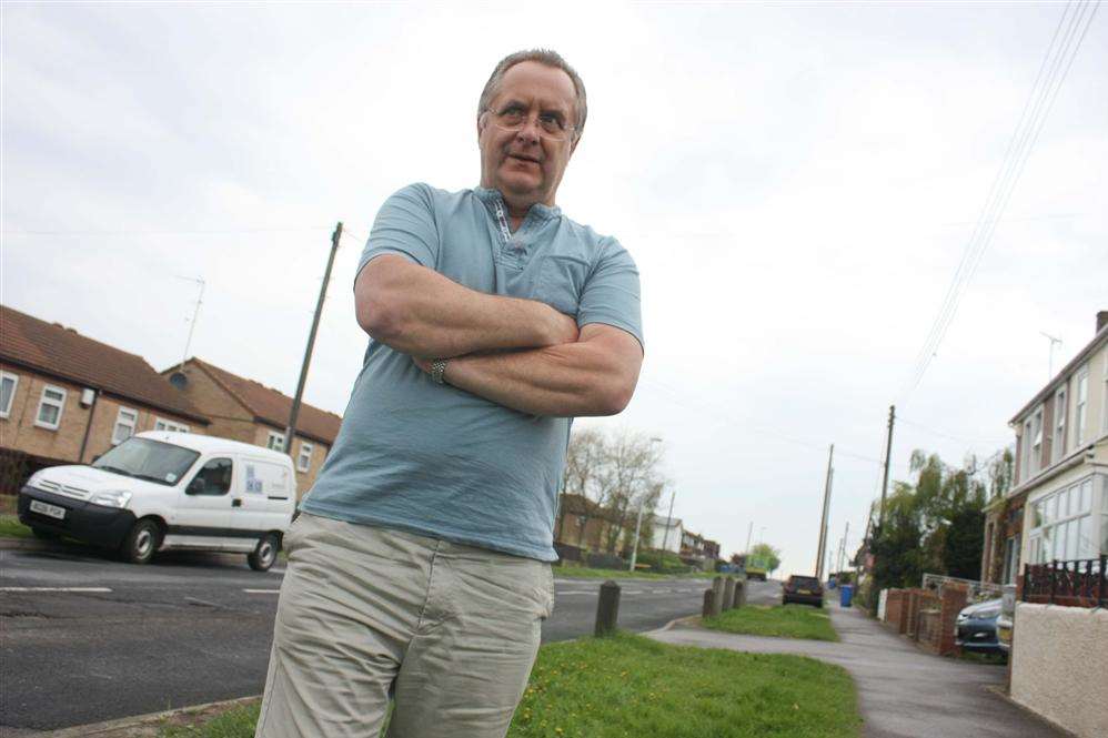 John Freeman is highlighting the poor state of The Broadway which is full of potholes