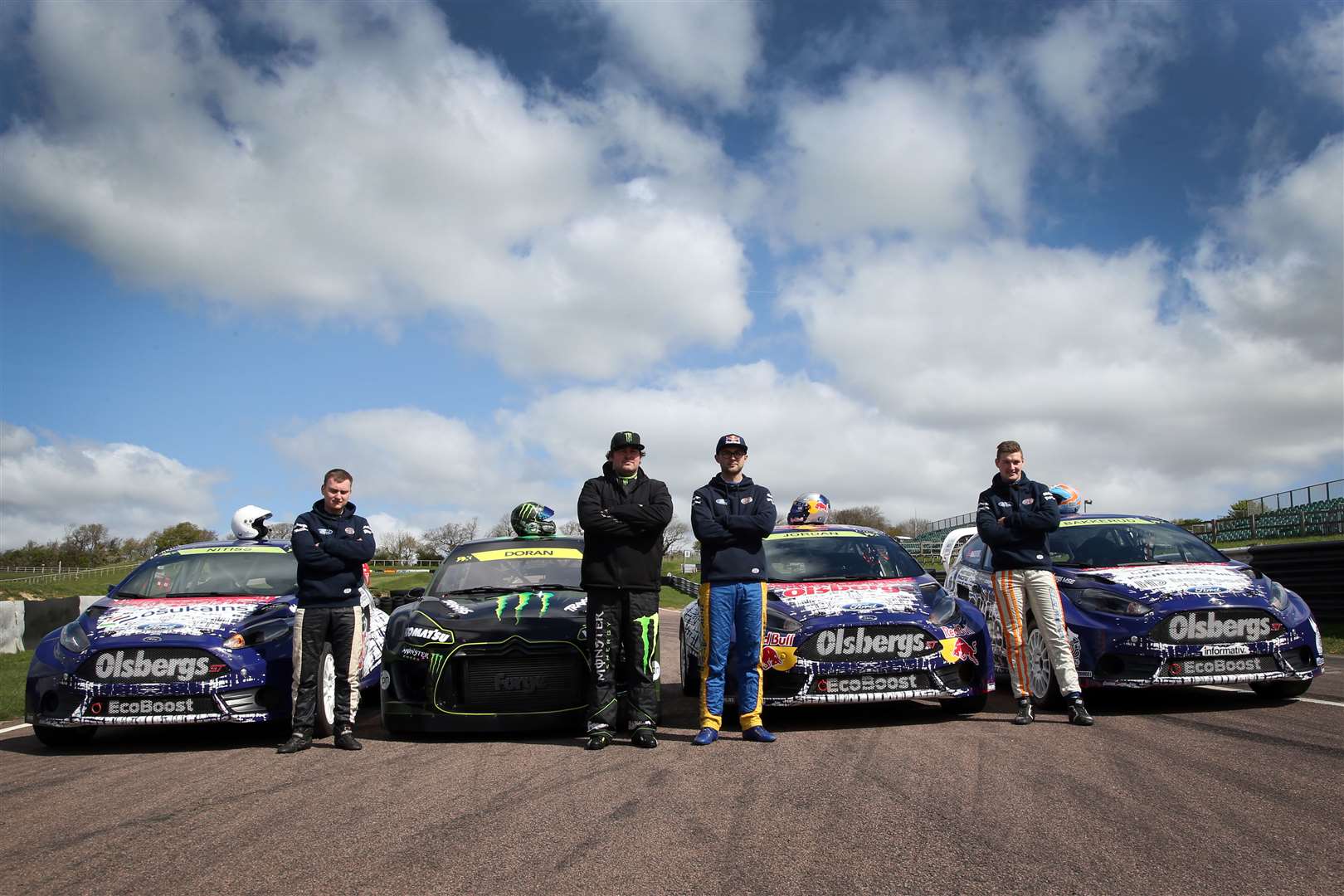 A selection of the World RX drivers at Lydden. Picture - Lydden Hill Press Office