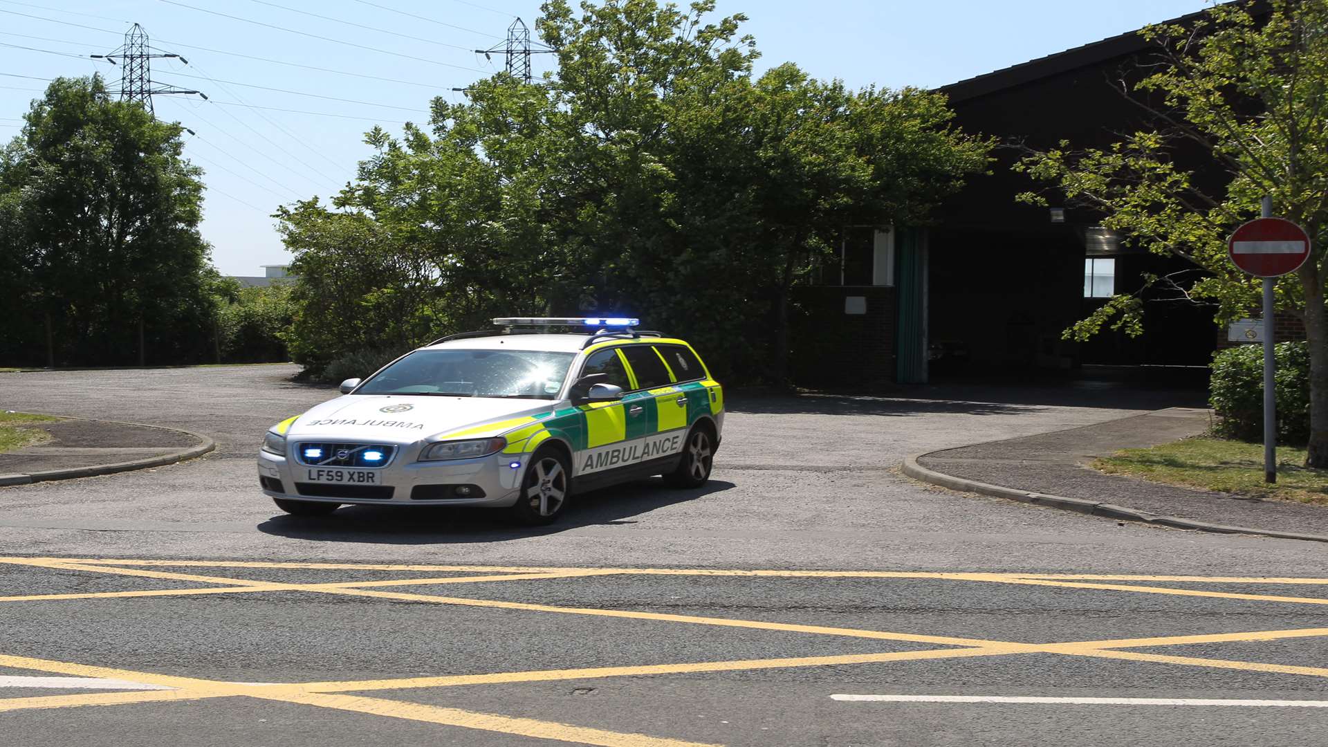Paramedics leaving Queenborough Ambulance Station on Main Road. Picture: John Westhrop