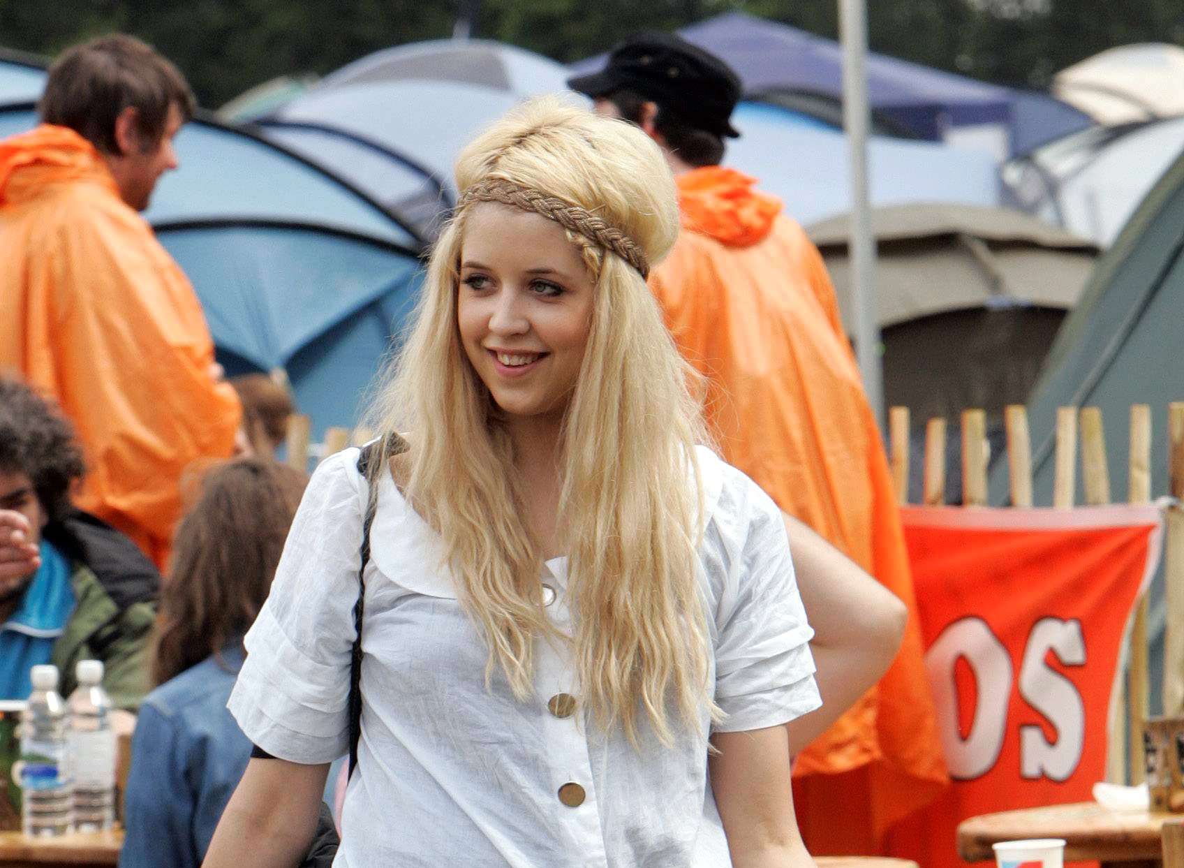 Peaches Geldof pictured backstage behind the Pyramid Stage at the Glastonbury Festival in 2007. Picture: Oli Scarff/SWNS.com