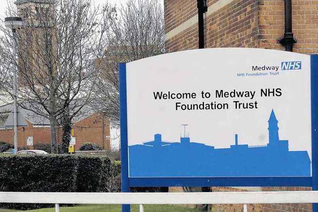 The entrance to Gillingham's Medway Maritime Hospital
