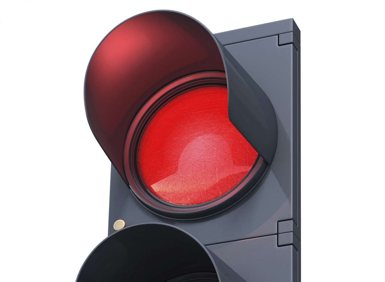 The traffic lights are stuck on red. Stock picture