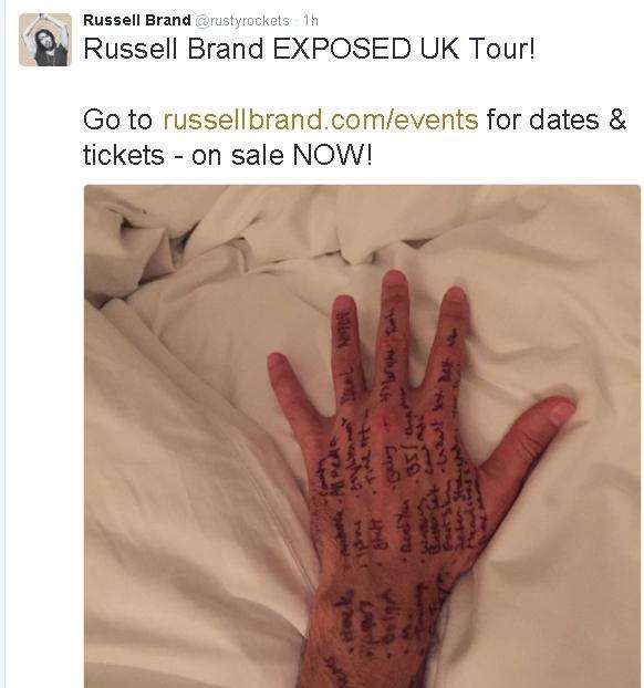 How Russell Brand announced his new tour dates on Twitter