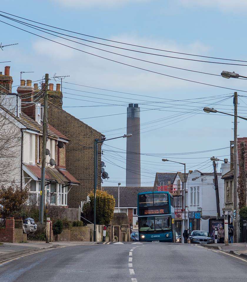 Chris Pickett took this photo of the Kingsnorth Chimney from Main Road, Hoo. (1259907)