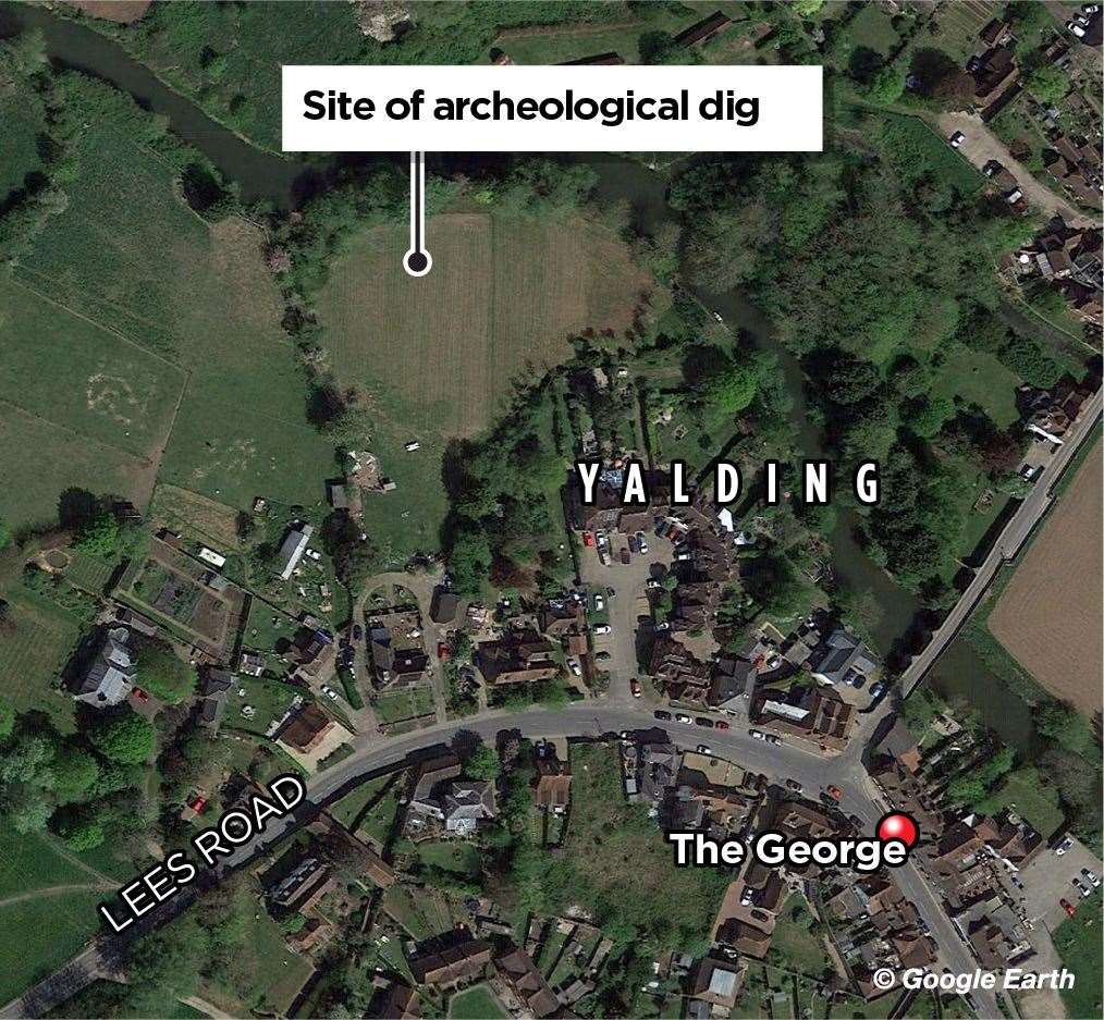 The location of the Yalding V2