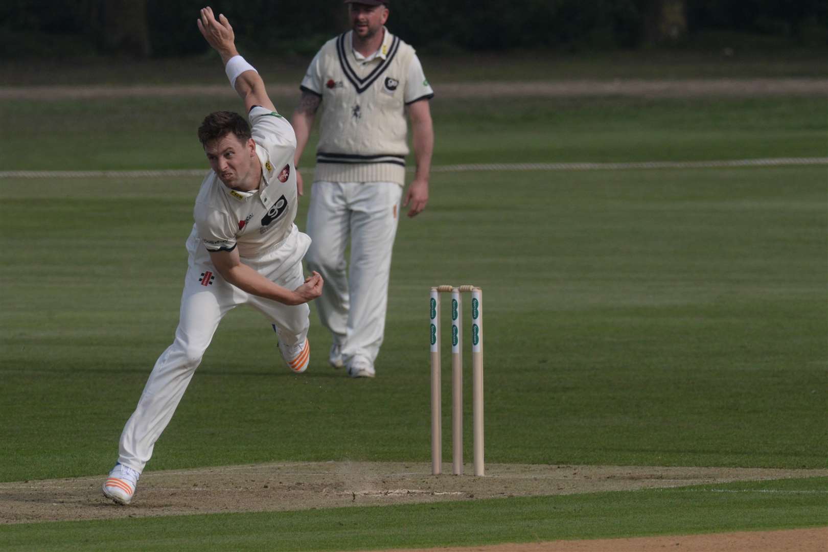 Matt Henry bowling against Gloucestershire. Picture: Chris Davey