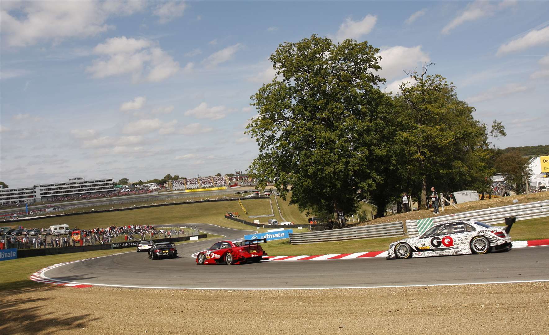 The DTM field exits Druids during the 2009 event at Brands Hatch. Picture: Peter Still