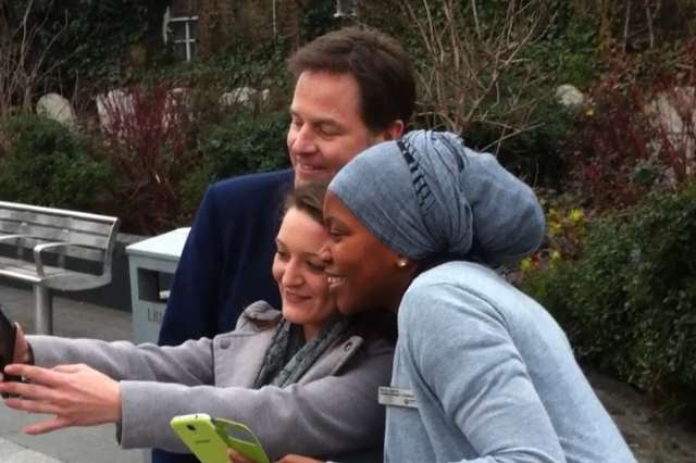 The Deputy Prime Minister took a selfie in Community Square.