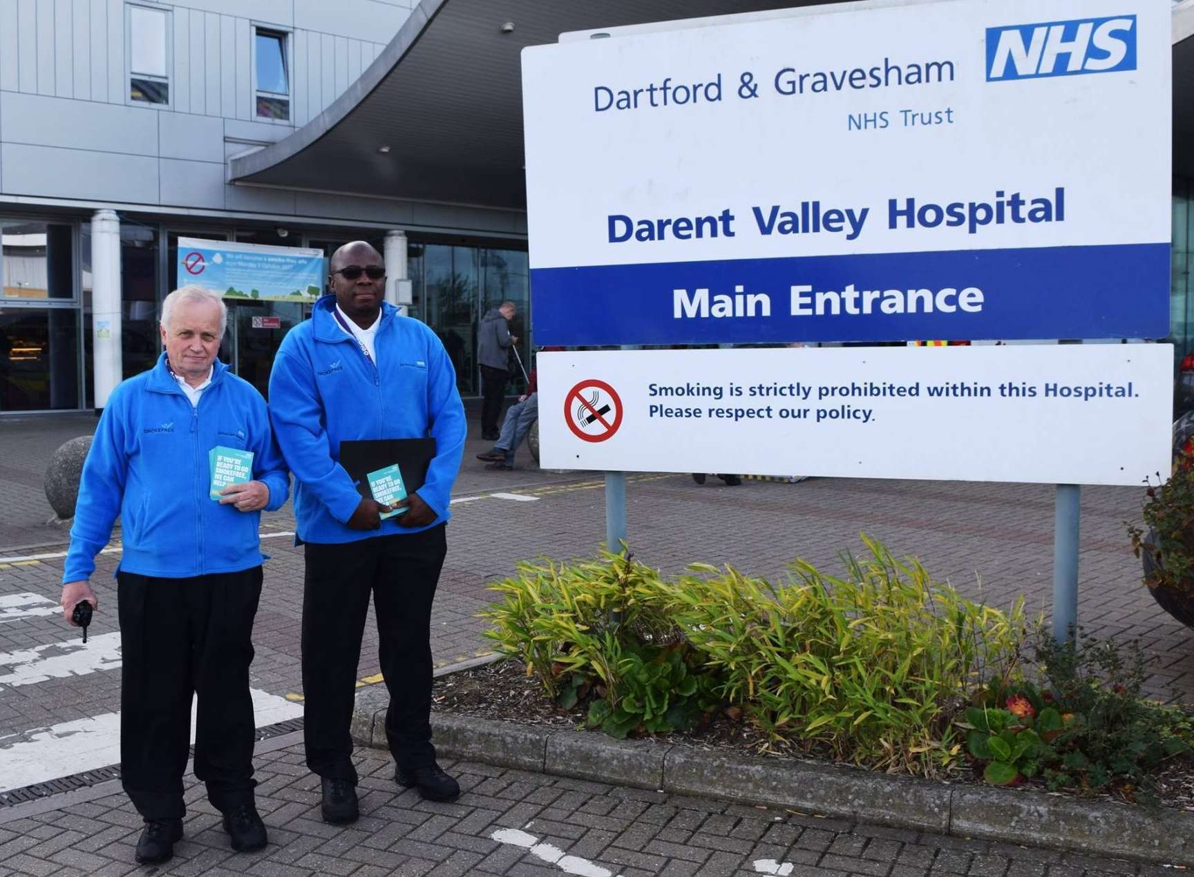 Wardens Bob and Charles on patrol at Darent Valley Hospital