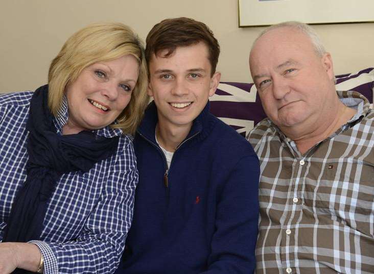 Johan ter Horst (centre) with his parents Clare and Jeroen Picture: Gary Browne