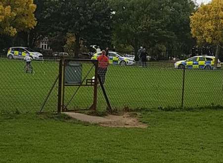 Police at Radnor Park in Folkestone. Picture: @monsieurijh