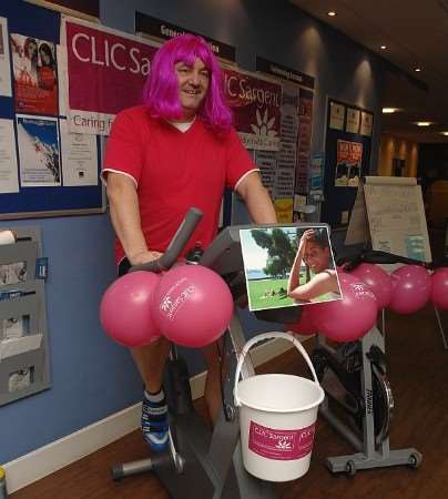 Clive Creer is no stranger to charity bike rides. This picture shows him practising for an earlier trek in aid of the CLIC Sergeant EMBO appeal