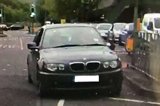 The BMW was caught driving on the wrong side of the road. Picture: Dean Johnson
