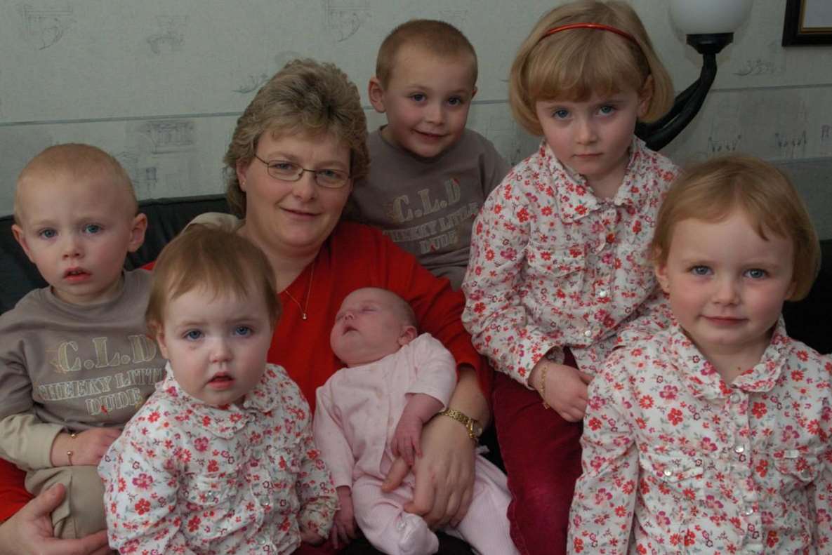 Tonia Farrant of Coxheath with her family Ennieco, 2, Orlena, 14 months, Markeeta, 4 weeks, Kerrec, 5, Aerojen, 4, and Anzonia, 3