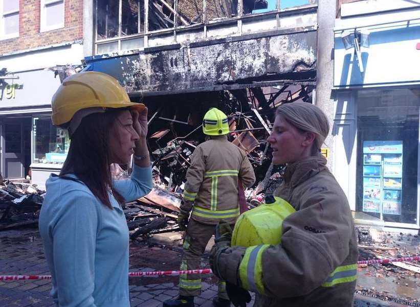 Helen Grant has been speaking to Kent Fire and Rescue service at the scene