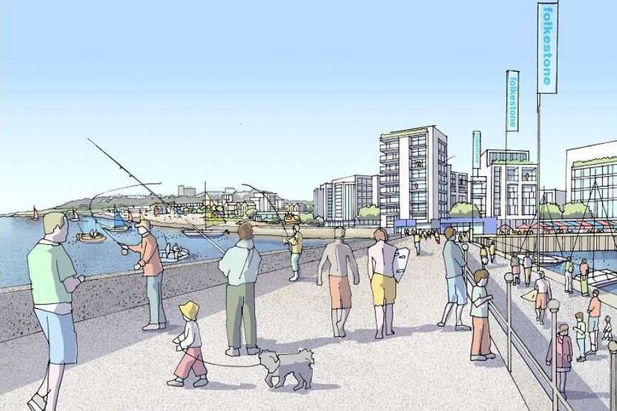 Artist's impression of how the new pier will look. Picture: Folkestone Harbour Company