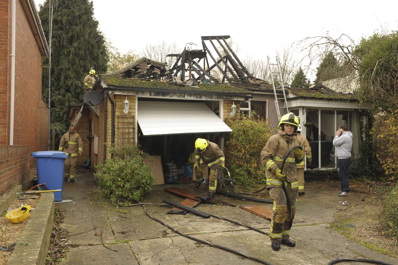 The bungalow was badly damaged