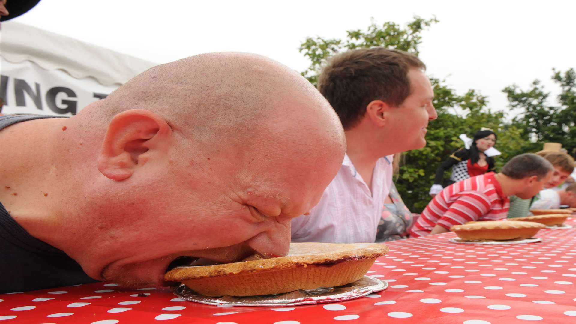 Get stuck in at the cherry pie eating contest