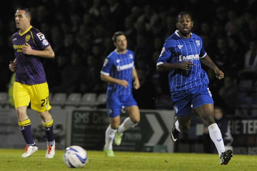 Myles Weston gives chase against Notts County (Pic: Barry Goodwin)