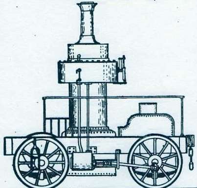 A drawing of the Coffee Pot Train that was built in Ashford in 1850