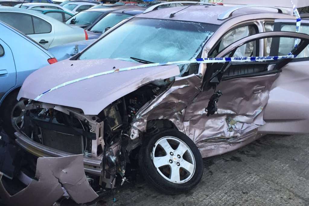 Charlotte Byrom's mangled crash after the crash near Lydden