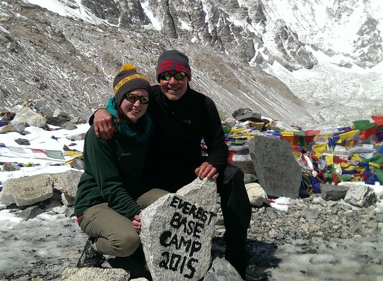 Anneke Turner and her father Les at Mount Everest base camp