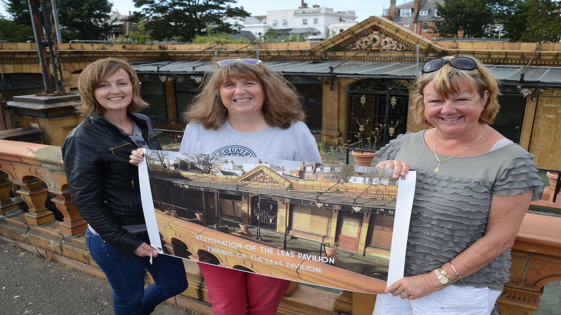 Julia Jones, Allison Glen and Liz Mulqueen from the Friends of the Leas Pavilion group. Picture: Gary Browne