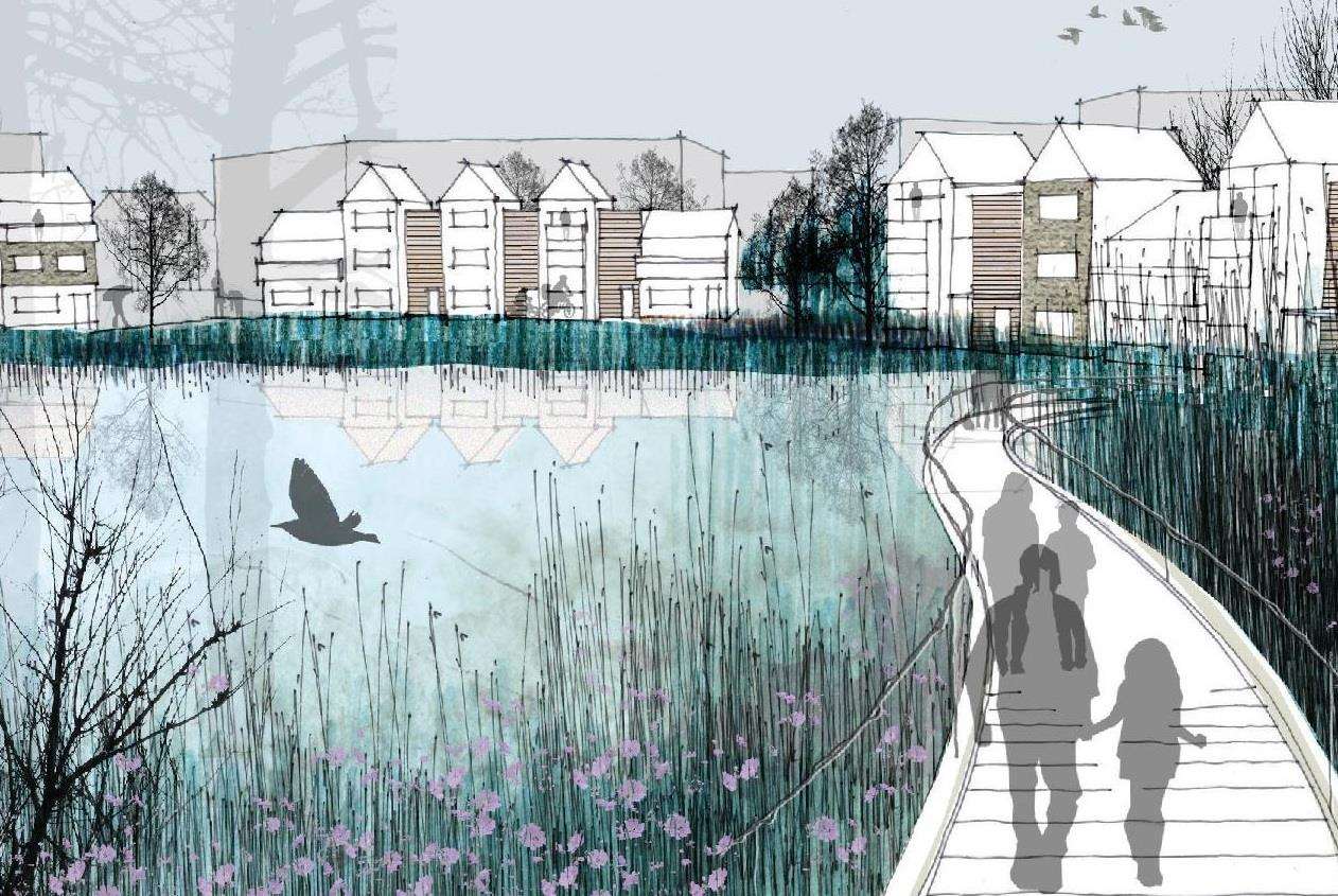 An Arcadis's artist impression of how Otterpool Park will look