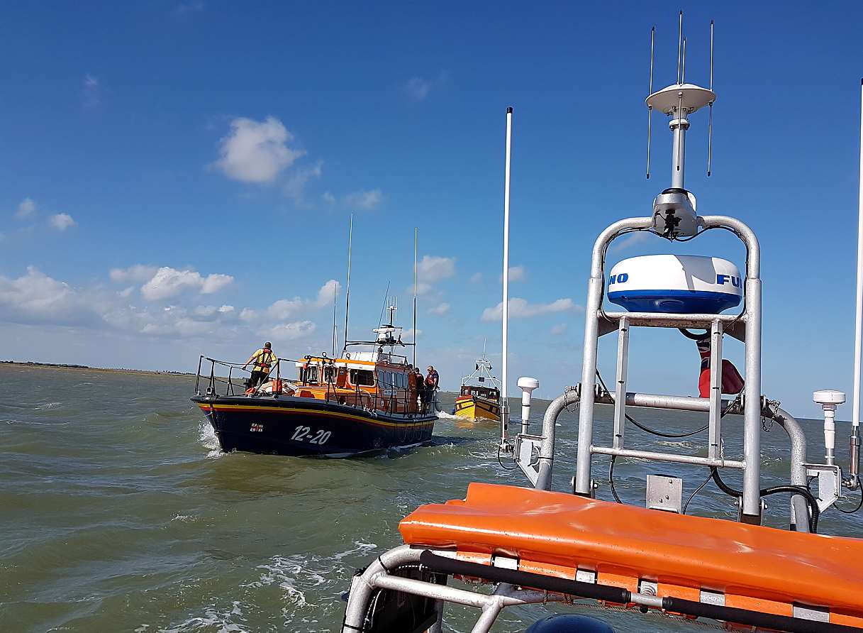 The RNLI went to the rescue of the 11 people on board the sinking ship. Picture: RNLI Whitstable.