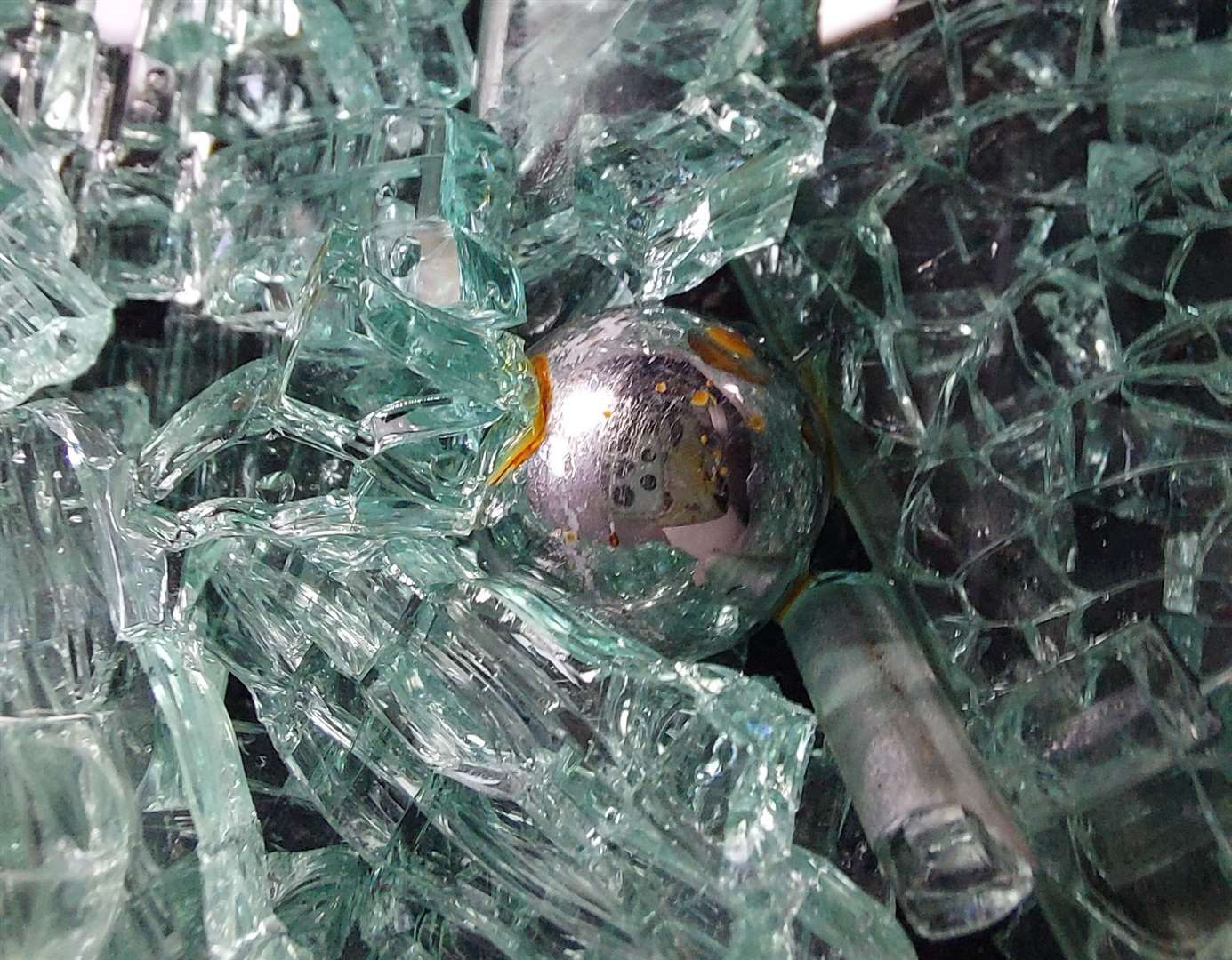 A 12mm ball bearing was found inside the vehicle. Picture: Helen Blanche