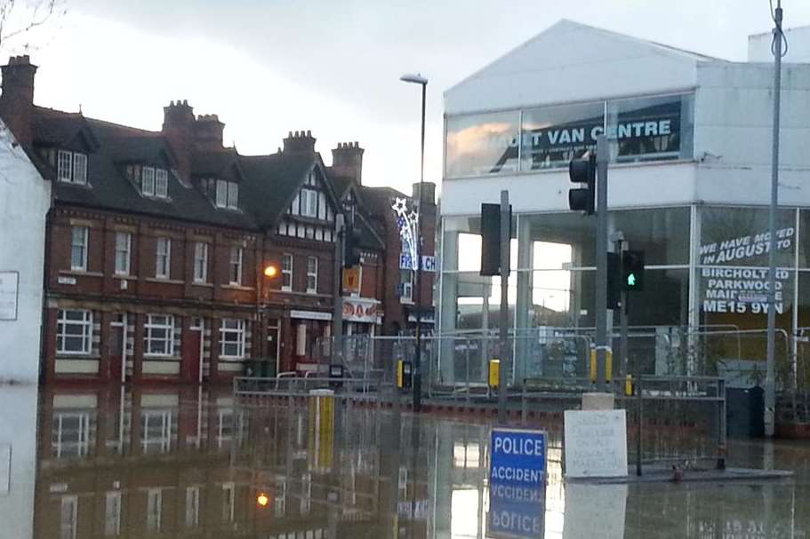 Flooding in the town centre