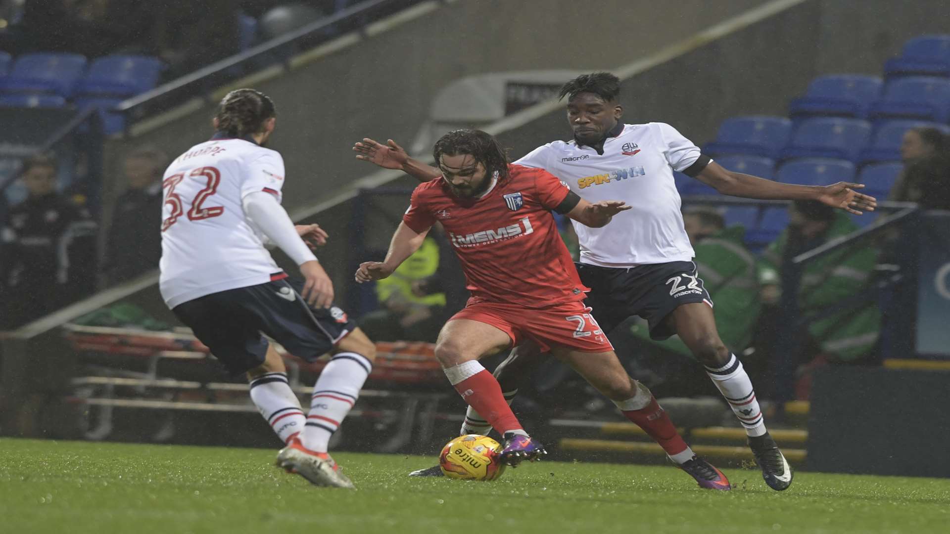 Bradley Dack trying to find a way through Picture: Barry Goodwin