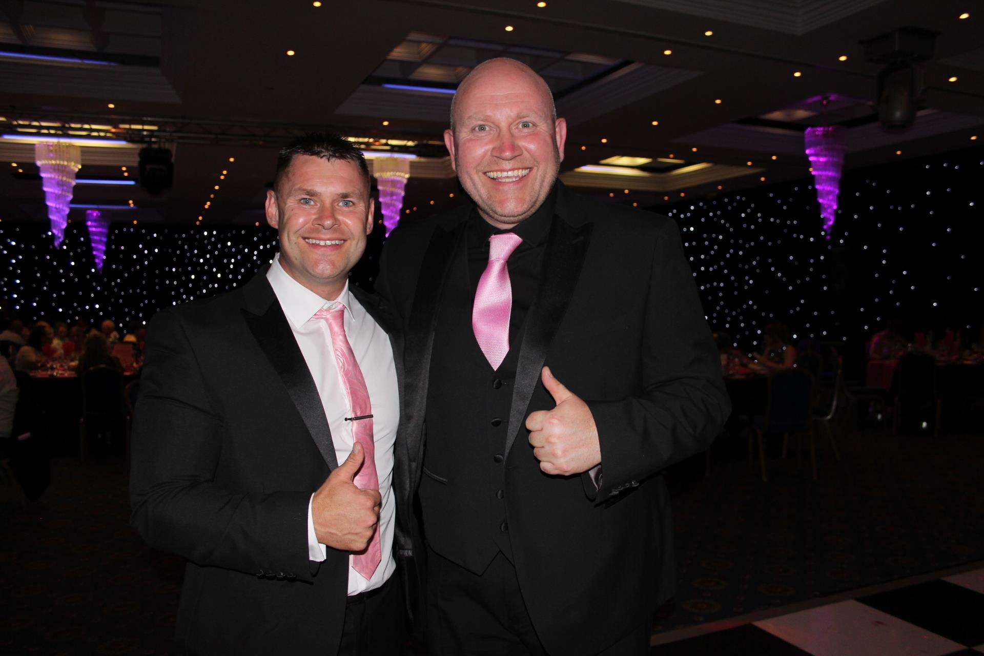 Magician Matty Evans and compere Paul Rogers at Sheppey's Pink Tie Ball at Gillingham FC's Priestfield Stadium (2704686)