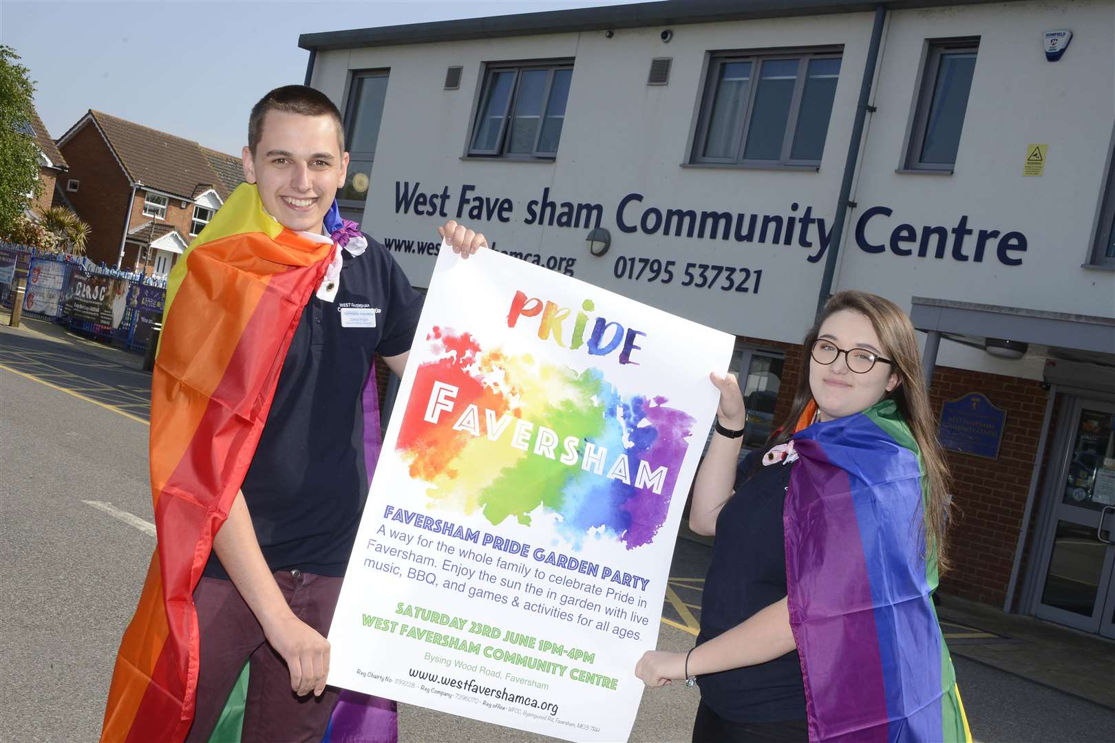 David Wright and Hannah Wood promoting the Summer Pride Event