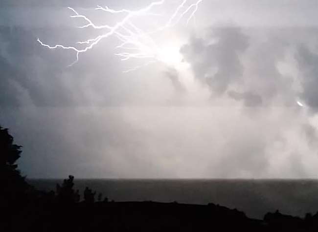 Lightning strikes towards Maxton, near Dover. Pic: Katie Gilbert