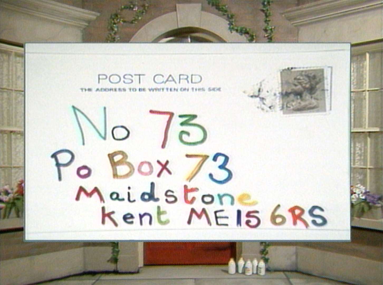 Number 73 Maidstone address on a postcard