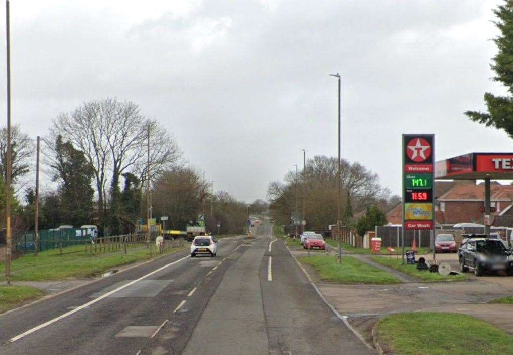 Lee Winsley stopped at a petrol station on the A20 London Road in West Kingsdown. Photo: Google