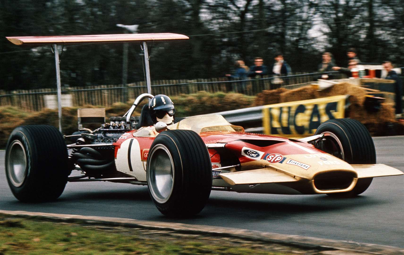 Graham Hill fighting it out in the 1969 Race of Champions at Brands Hatch. Picture: MSV