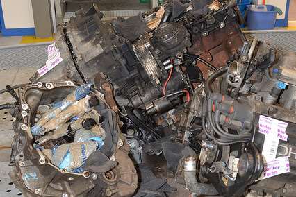 Weapons were found hidden in adapted engine blocks. Picture: National Crime Agency
