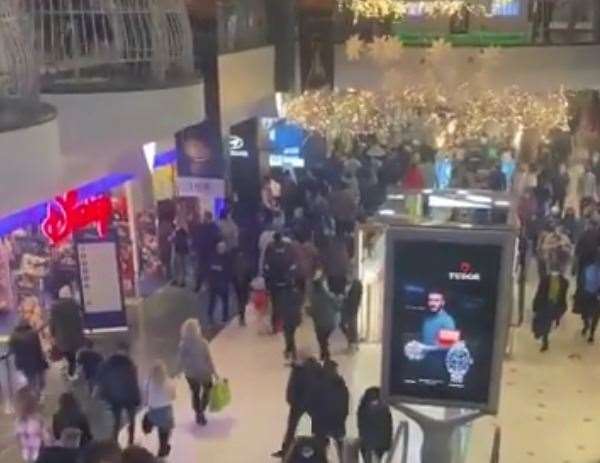 The scenes in Maidstone this morning were in stark contrast to those in Bluewater yesterday, after hundreds of people descended on the complex. Picture: @GluckAphra/Twitter