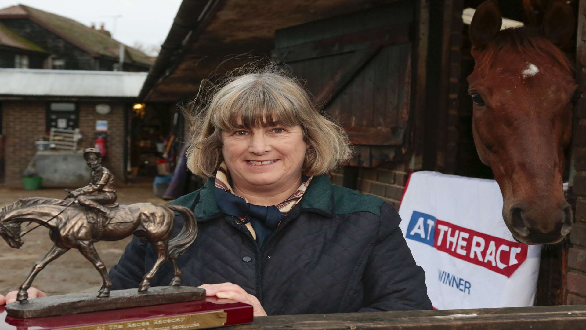 Horse trainer Linda Jewell with Itoldyou, winner of this year's Sussex National. Picture: Martin Apps