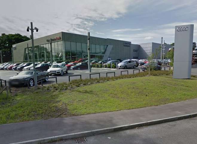 The Audi dealership near junction 6 of the M20